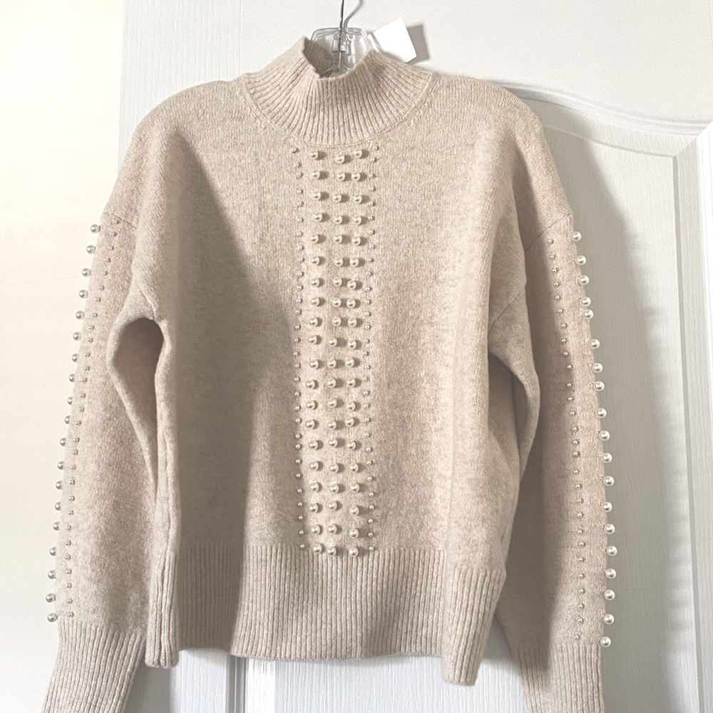 H&M Pearl Decorated Turtleneck Sweater BRAND NEW